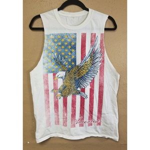 American Flag Muscle Tee USA Mens Tank Rock n Roll